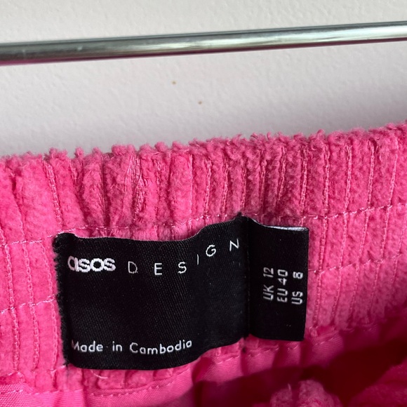 ASOS DESIGN cord barrel pants in pink - Picture 7 of 11